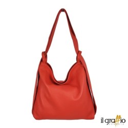 Borsa a spalla trasformabile in zaino.  Vera pelle. Made in Italy.