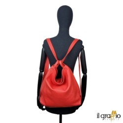 Convertible Bag-Backpack in genuine leather. Made in Italy