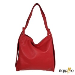 Borsa a spalla trasformabile in zaino.  Vera pelle. Made in Italy.