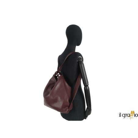 Borsa a spalla trasformabile in zaino.  Vera pelle. Made in Italy.