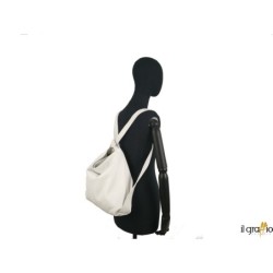 Convertible Bag-Backpack in genuine leather. Made in Italy