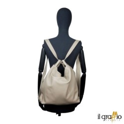 Convertible Bag-Backpack in genuine leather. Made in Italy