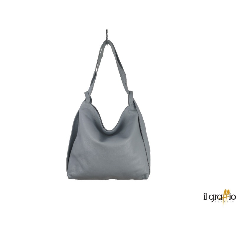 Convertible Bag-Backpack in genuine leather. Made in Italy