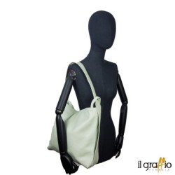 Convertible Bag-Backpack in genuine leather. Made in Italy