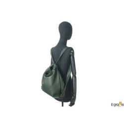 Convertible Bag-Backpack in genuine leather. Made in Italy