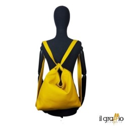 Convertible Bag-Backpack in genuine leather. Made in Italy