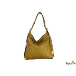 Borsa a spalla trasformabile in zaino.  Vera pelle. Made in Italy.