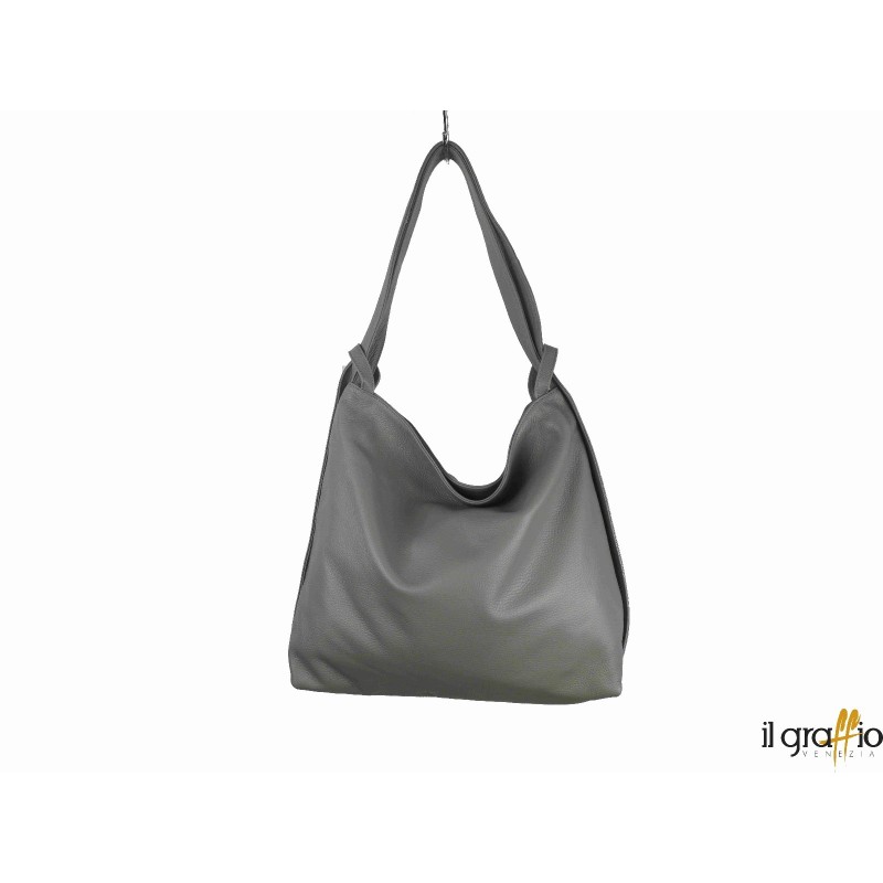 Borsa a spalla trasformabile in zaino.  Vera pelle. Made in Italy.