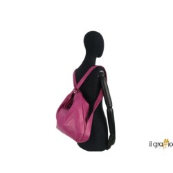 Borsa a spalla trasformabile in zaino.  Vera pelle. Made in Italy.