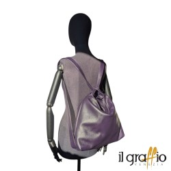 Convertible Bag-Backpack in genuine leather. Made in Italy