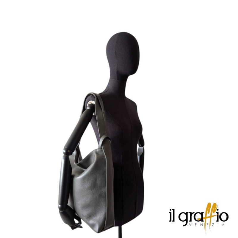 Convertible Bag-Backpack in genuine leather. Made in Italy