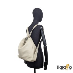 Convertible Bag-Backpack in genuine leather. Made in Italy