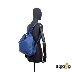 Convertible Bag-Backpack in genuine leather. Made in Italy
