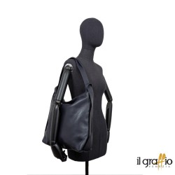 Convertible Bag-Backpack in genuine leather. Made in Italy