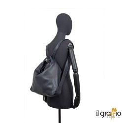 Convertible Bag-Backpack in genuine leather. Made in Italy