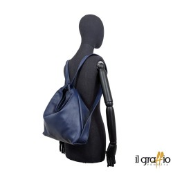 Convertible Bag-Backpack in genuine leather. Made in Italy