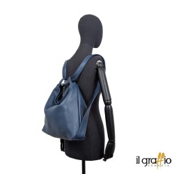 Convertible Bag-Backpack in genuine leather. Made in Italy