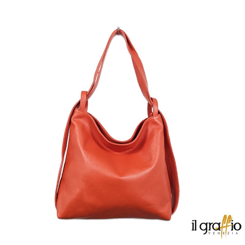 Convertible Bag-Backpack in genuine leather. Made in Italy Convertible Bag-Backpack in genuine leather. Made in Italy