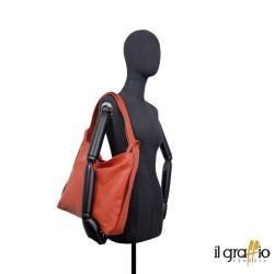 Convertible Bag-Backpack in genuine leather. Made in Italy