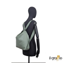 Convertible Bag-Backpack in genuine leather. Made in Italy
