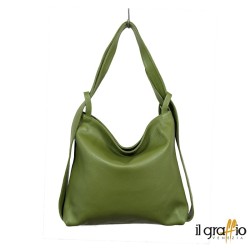 Convertible Bag-Backpack in genuine leather. Made in Italy