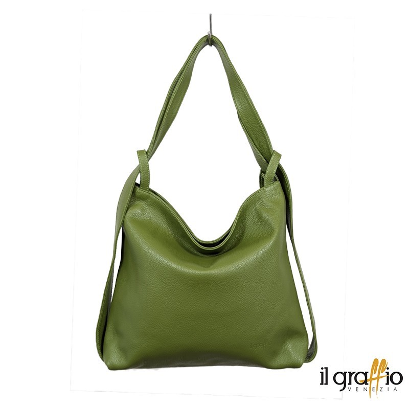 Convertible Bag-Backpack in genuine leather. Made in Italy Convertible Bag-Backpack in genuine leather. Made in Italy
