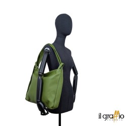 Convertible Bag-Backpack in genuine leather. Made in Italy