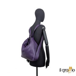 Convertible Bag-Backpack in genuine leather. Made in Italy