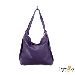 Convertible Bag-Backpack in genuine leather. Made in Italy