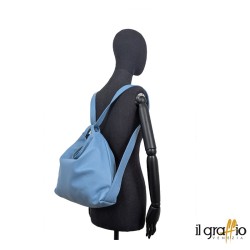 Convertible Bag-Backpack in genuine leather. Made in Italy