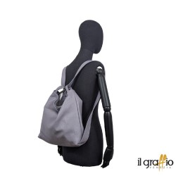 Convertible Bag-Backpack in genuine leather. Made in Italy
