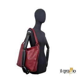 Convertible Bag-Backpack in genuine leather. Made in Italy