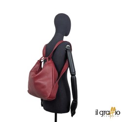 Convertible Bag-Backpack in genuine leather. Made in Italy