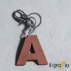 Leather Keychain Letter A