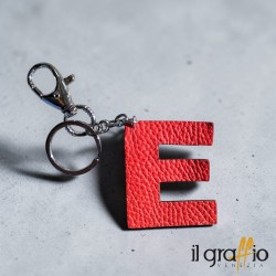 Portachiavi Lettera E in Pelle - Il Graffio Venezia
