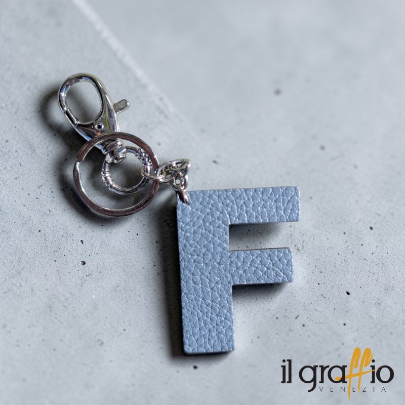 Portachiavi Lettera F in Pelle - Il Graffio Venezia