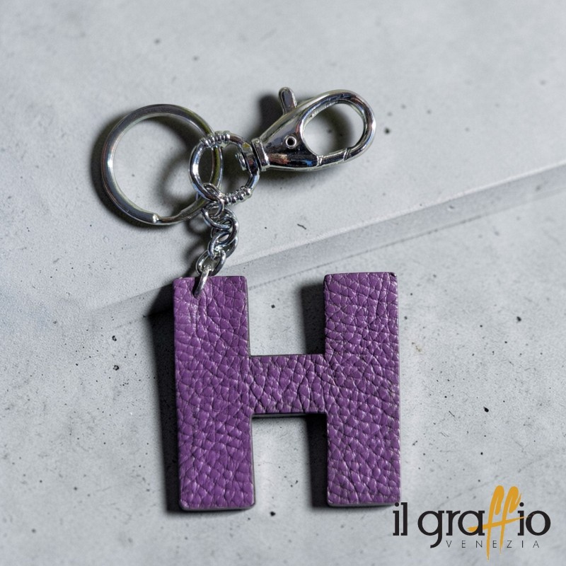 Leather Keychain Letter H - Il Graffio Venezia