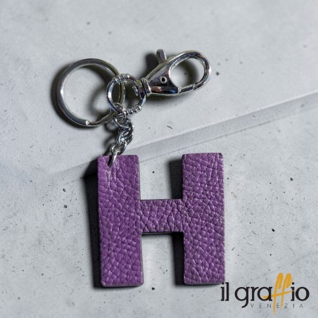 Leather Keychain Letter H - Il Graffio Venezia