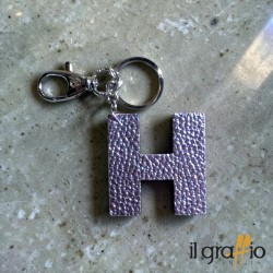 Leather Keychain Letter H - Il Graffio Venezia