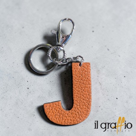 Leather Keychain Letter J - Il Graffio Venezia