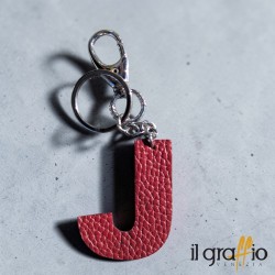 Leather Keychain Letter J - Il Graffio Venezia
