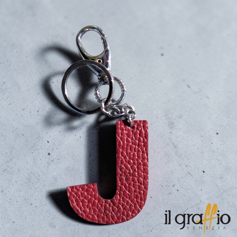Leather Keychain Letter J - Il Graffio Venezia