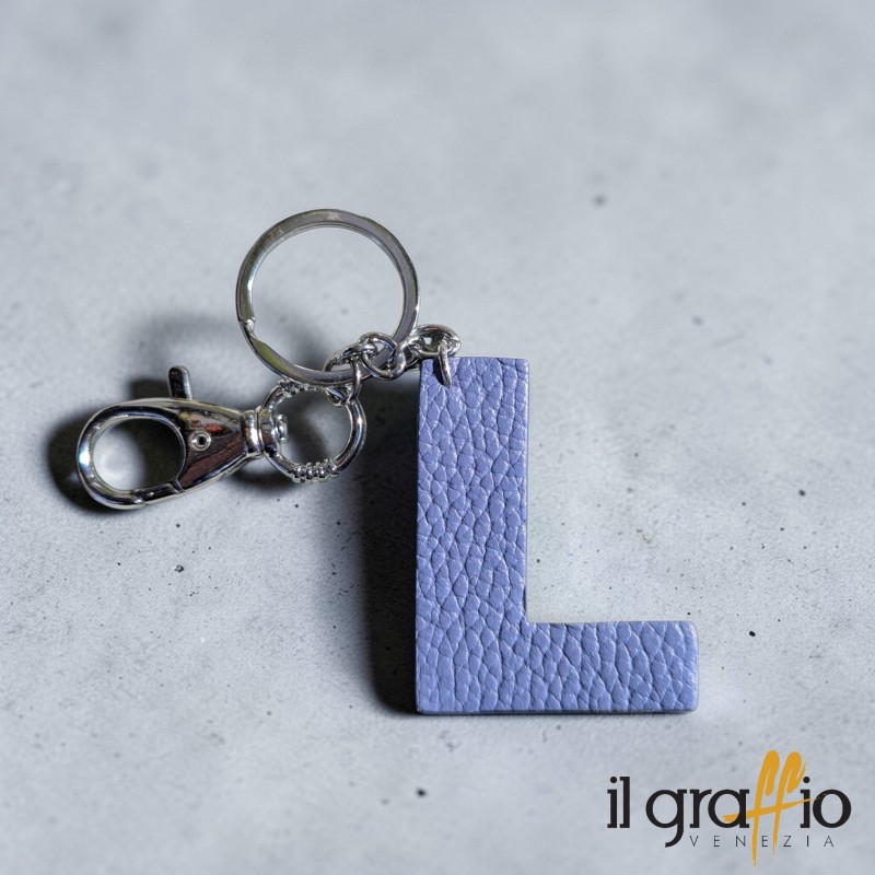 Leather Keychain Letter L  - Il Graffio Venezia