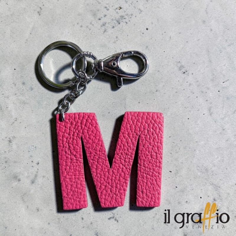Leather Keychain Letter M  - Il Graffio Venezia