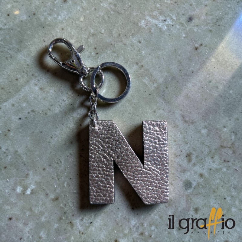 Leather Keychain Letter N  - Il Graffio Venezia