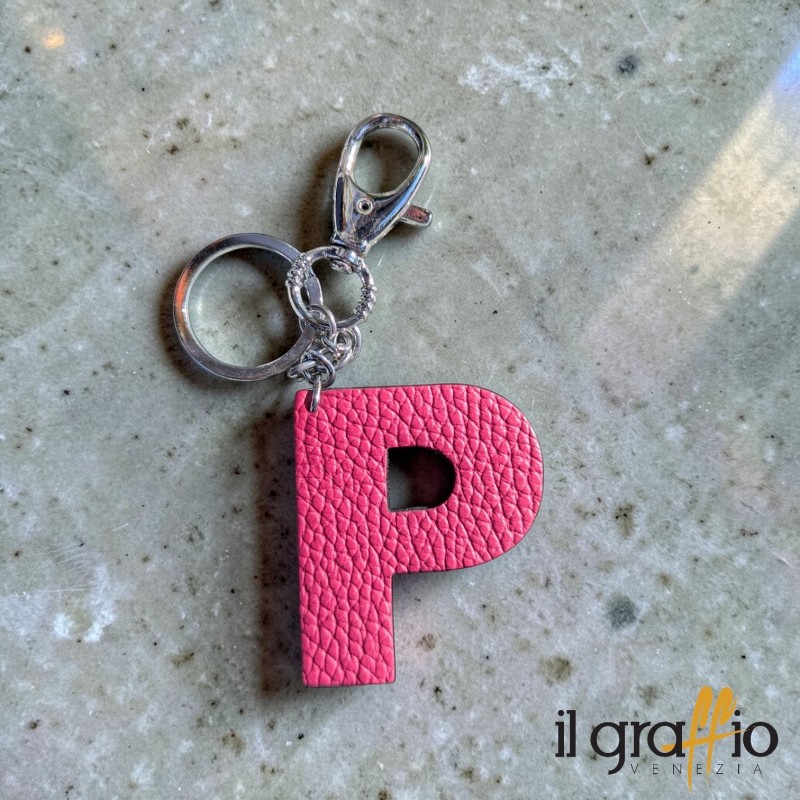 Leather Keychain Letter  P - Il Graffio Venezia