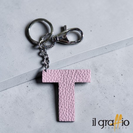 Leather Keychain Letter  T - Il Graffio Venezia