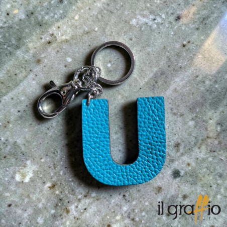 Leather Keychain Letter  U - Il Graffio Venezia