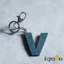 Portachiavi Lettera V in Pelle - Il Graffio Venezia