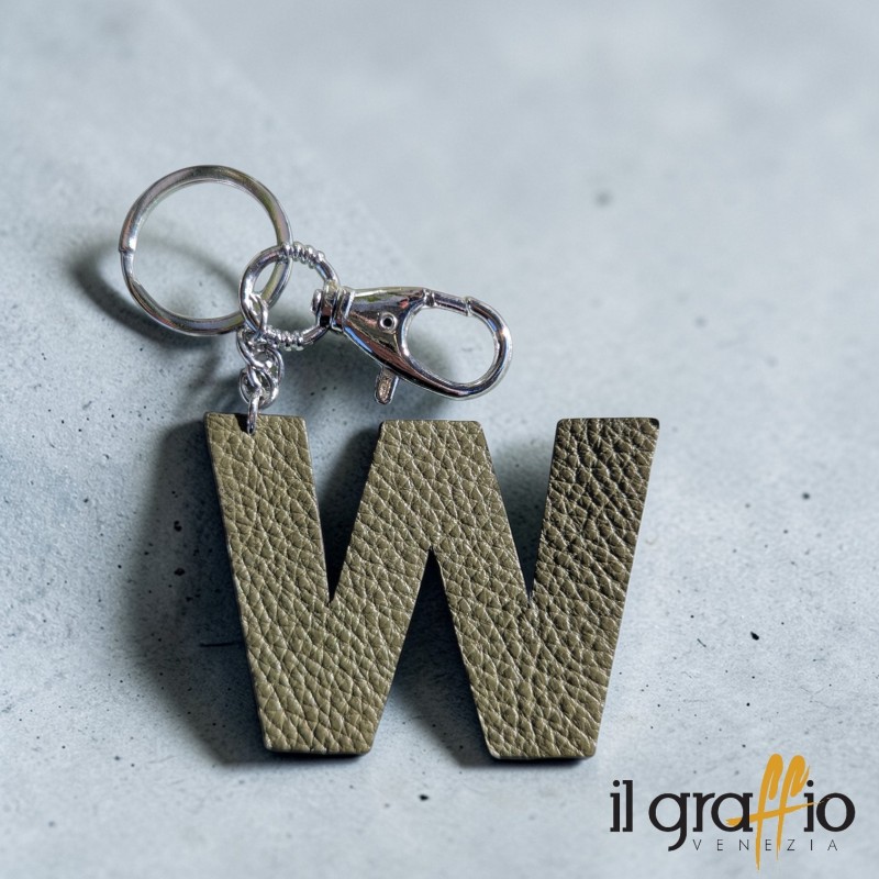 Leather Keychain Letter  W - Il Graffio Venezia